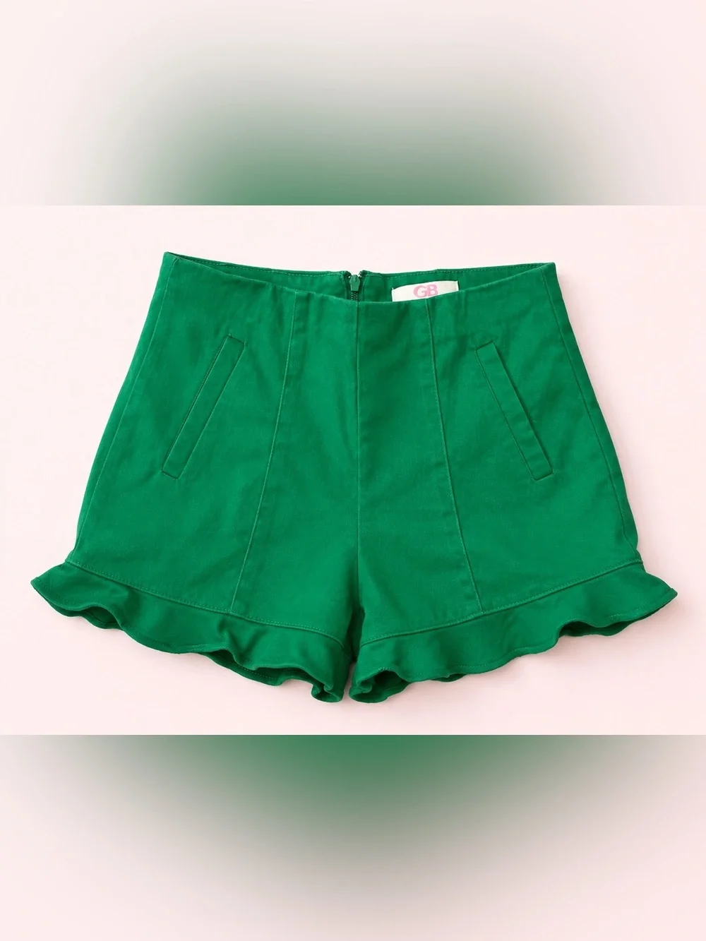 GB Girls Green Ruffle Hem Shorts Size 5T Elastic Waist Dressy Casual Shorts